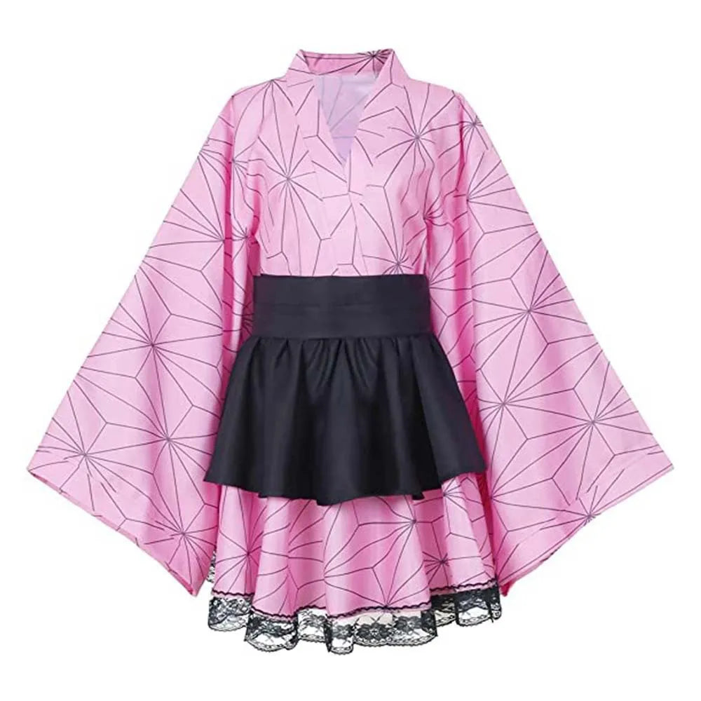 Inosuke, Tanjiro, Zenitsu, Nezuko & Shinobu Cosplay Costume – Lolita Maid Dress | Crunchyroll