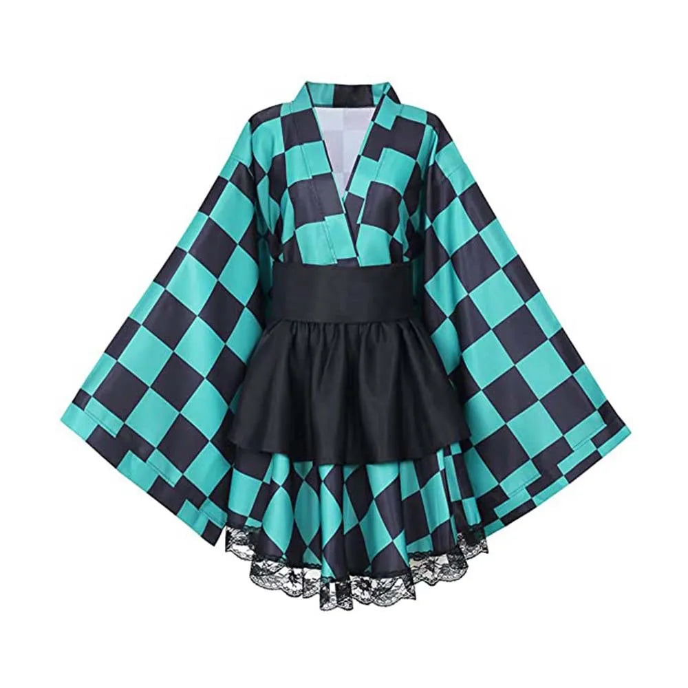 Inosuke, Tanjiro, Zenitsu, Nezuko & Shinobu Cosplay Costume – Lolita Maid Dress | Crunchyroll