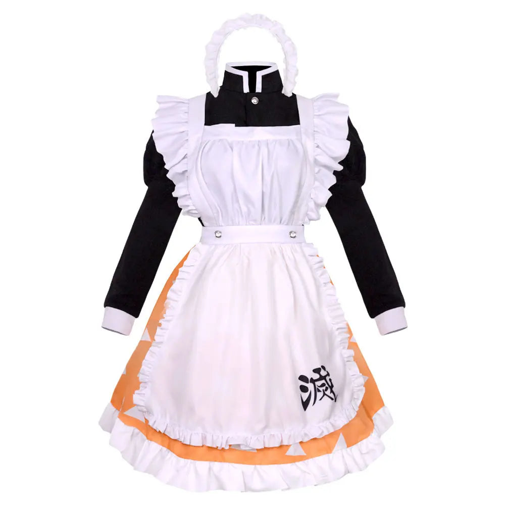 Inosuke, Tanjiro, Zenitsu, Nezuko & Shinobu Cosplay Costume – Lolita Maid Dress | Crunchyroll
