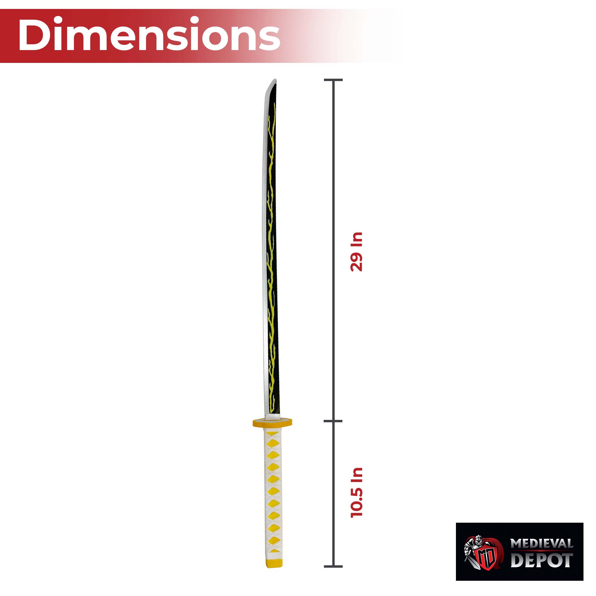 Zenitsu Agatsuma Demon Slayer Foam Katana Sword With Scabbard-1