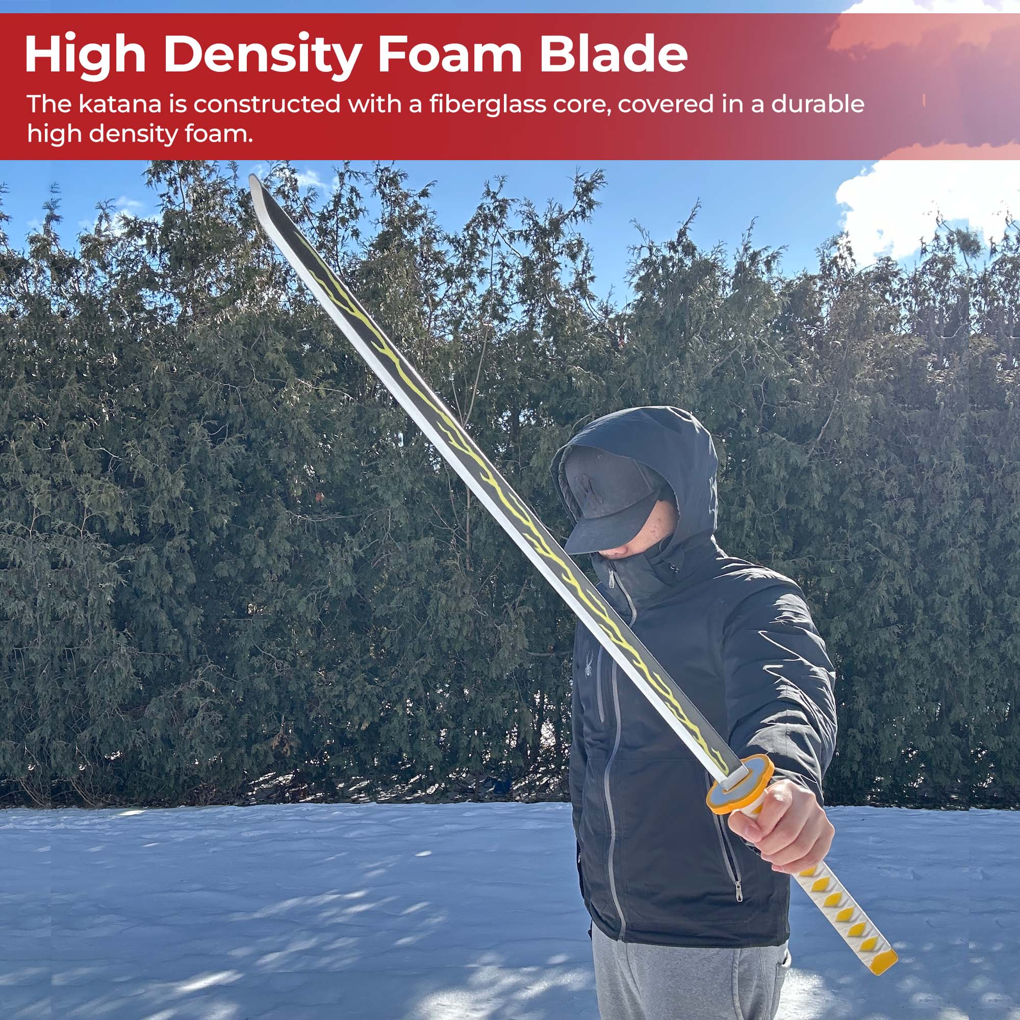 Zenitsu Agatsuma Demon Slayer Foam Katana Sword With Scabbard-3