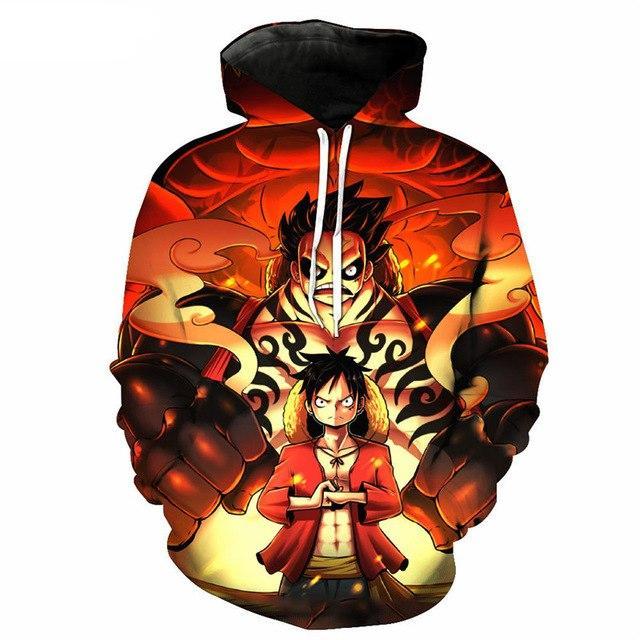 3D Print Anime One Piece Monkey Luffy Hoodies-0