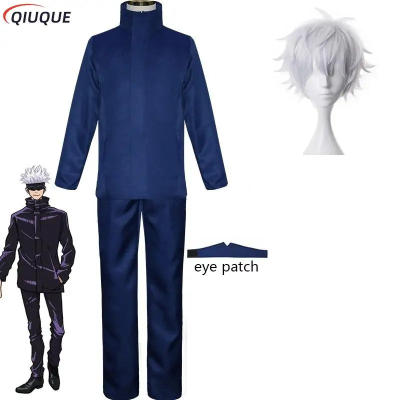 Blue Gojo Satoru Cosplay Costume with Eye Patch | Jujutsu Kaisen Anime | Crunchyroll
