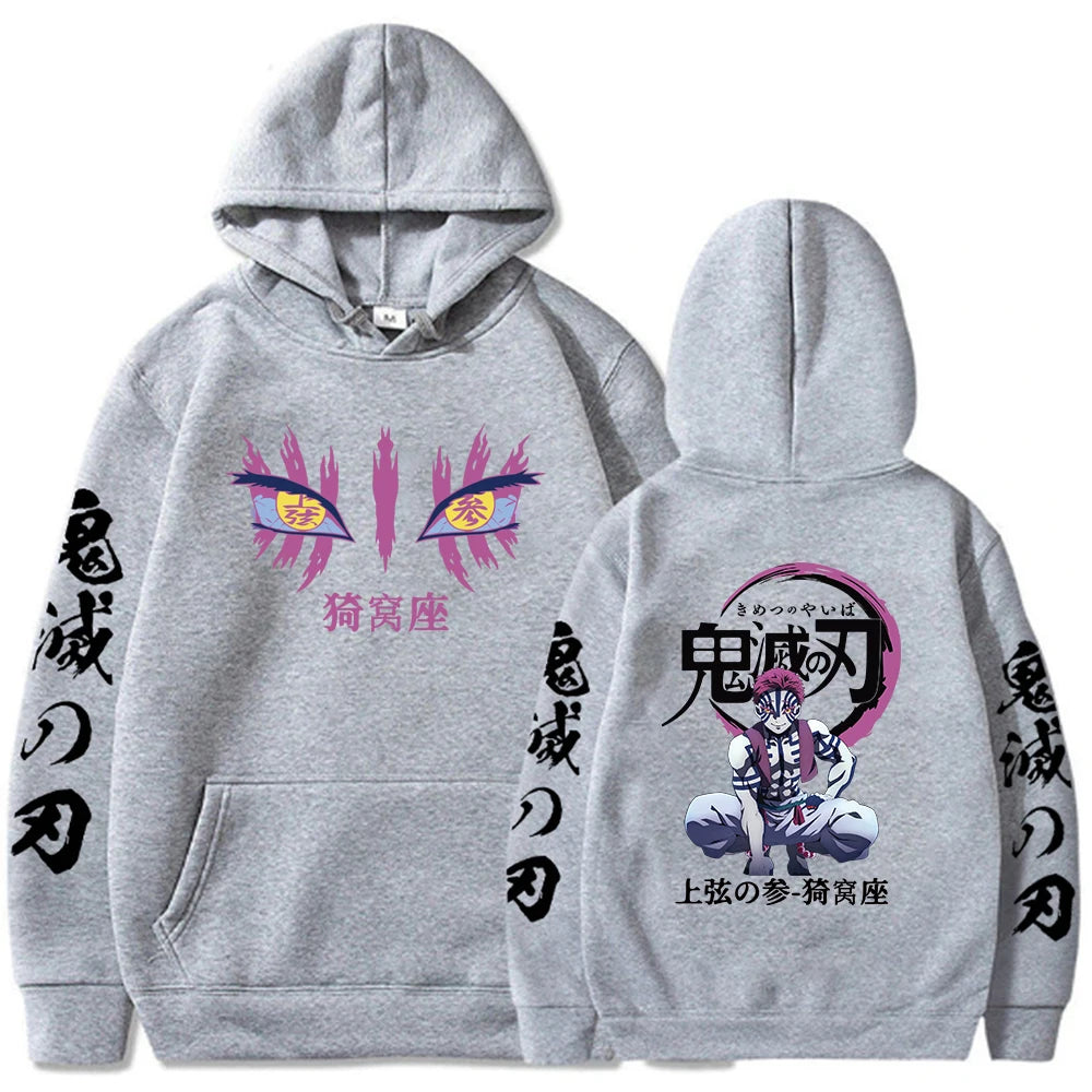 Demon Slayer Akaza's Hoodie for Men | Long Sleeve Anime Sweatshirt l Crunchyroll