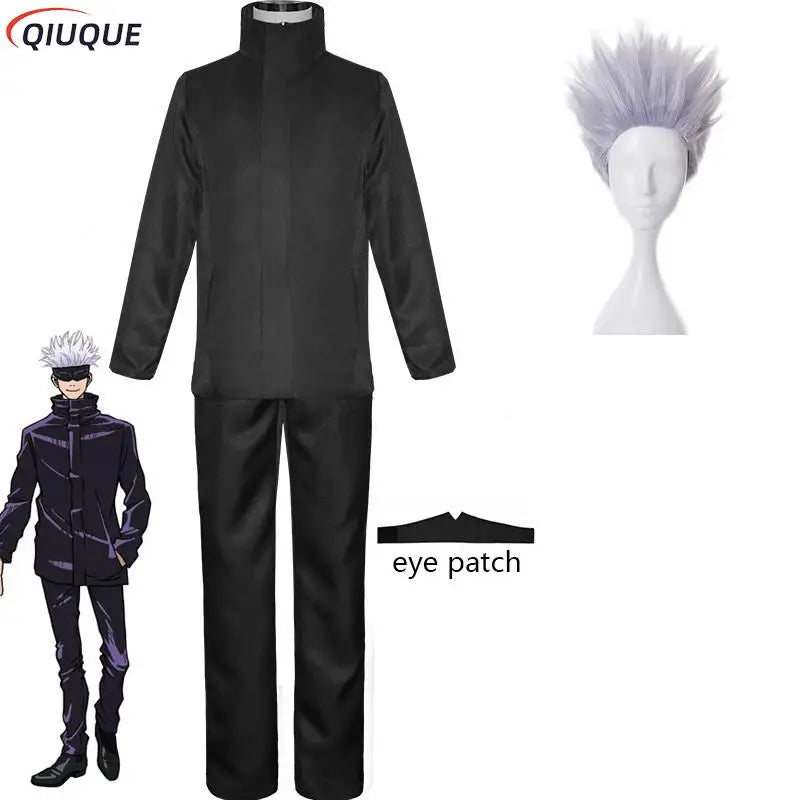 Blue Gojo Satoru Cosplay Costume with Eye Patch | Jujutsu Kaisen Anime | Crunchyroll