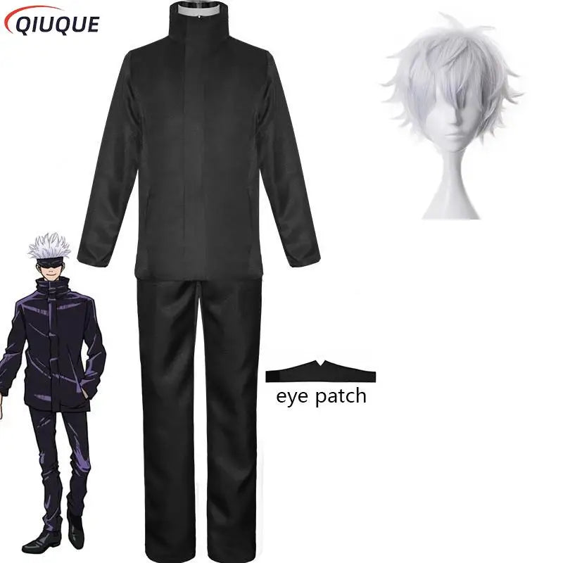 Blue Gojo Satoru Cosplay Costume with Eye Patch | Jujutsu Kaisen Anime | Crunchyroll