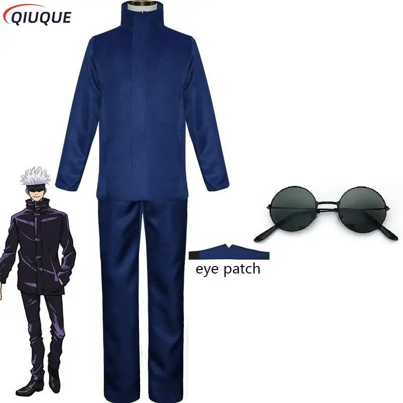 Blue Gojo Satoru Cosplay Costume with Eye Patch | Jujutsu Kaisen Anime | Crunchyroll