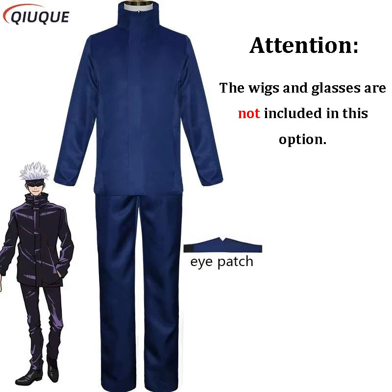 Blue Gojo Satoru Cosplay Costume with Eye Patch | Jujutsu Kaisen Anime | Crunchyroll