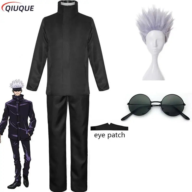 Blue Gojo Satoru Cosplay Costume with Eye Patch | Jujutsu Kaisen Anime | Crunchyroll