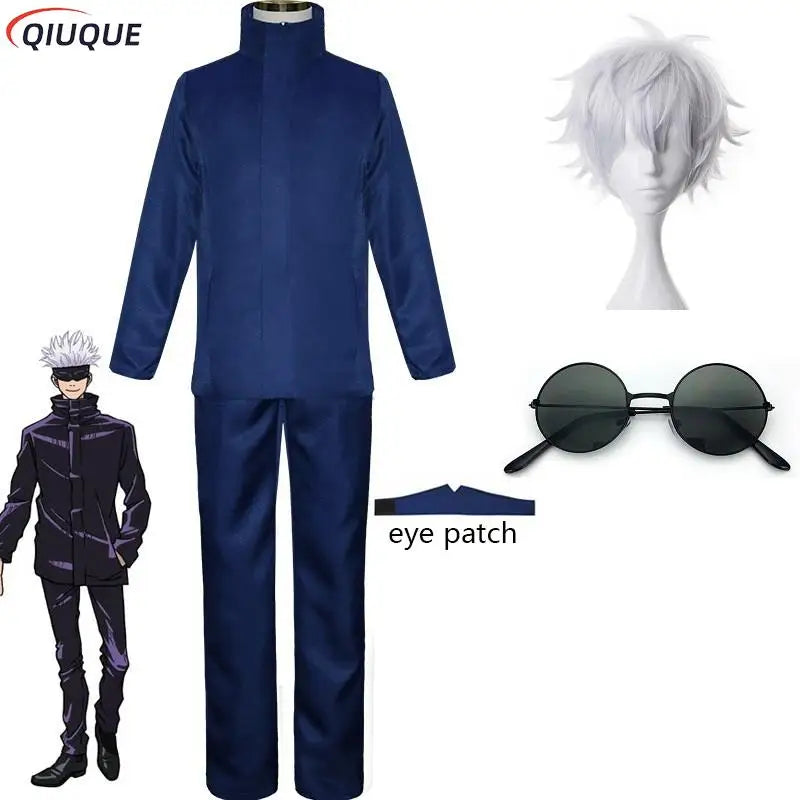 Blue Gojo Satoru Cosplay Costume with Eye Patch | Jujutsu Kaisen Anime | Crunchyroll