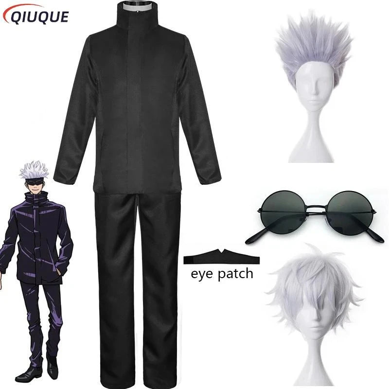 Blue Gojo Satoru Cosplay Costume with Eye Patch | Jujutsu Kaisen Anime | Crunchyroll